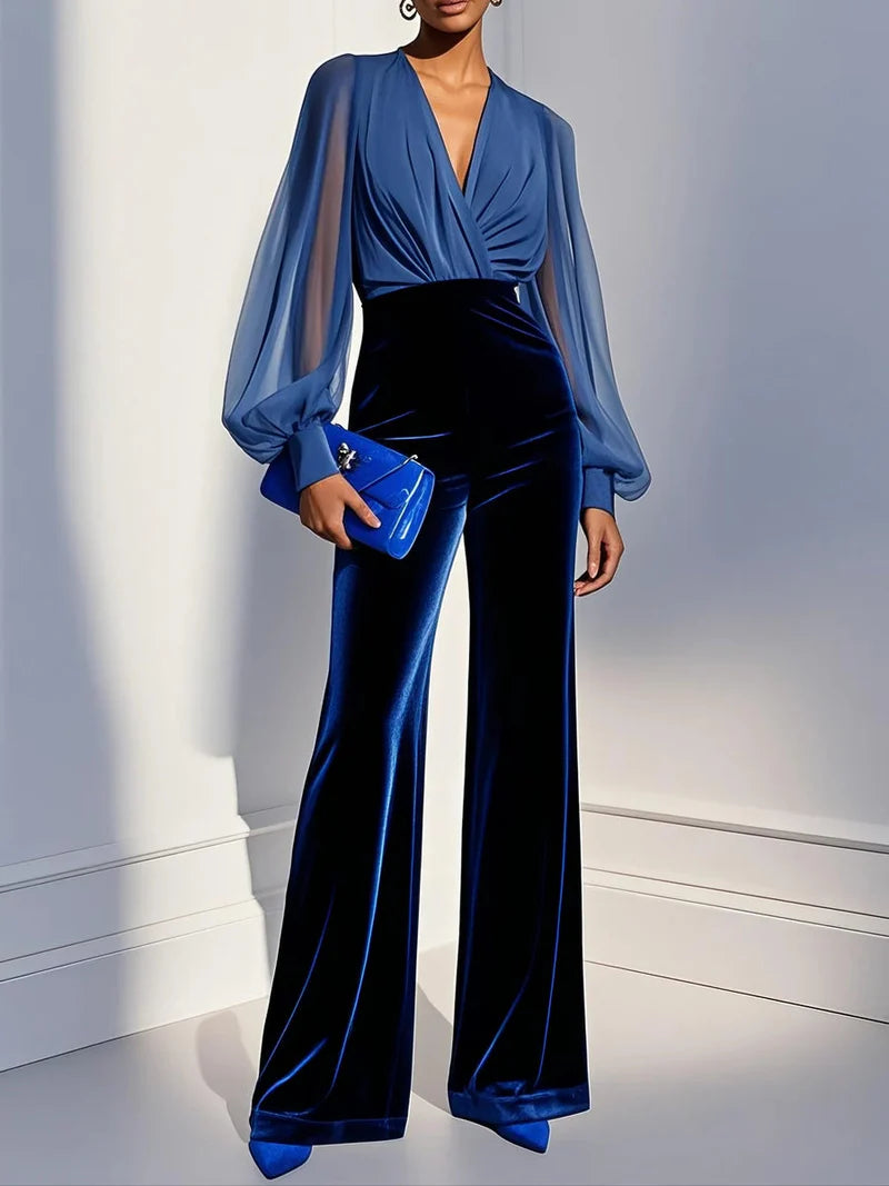 Fenna | Long Sleeve V-Neck Jumpsuit