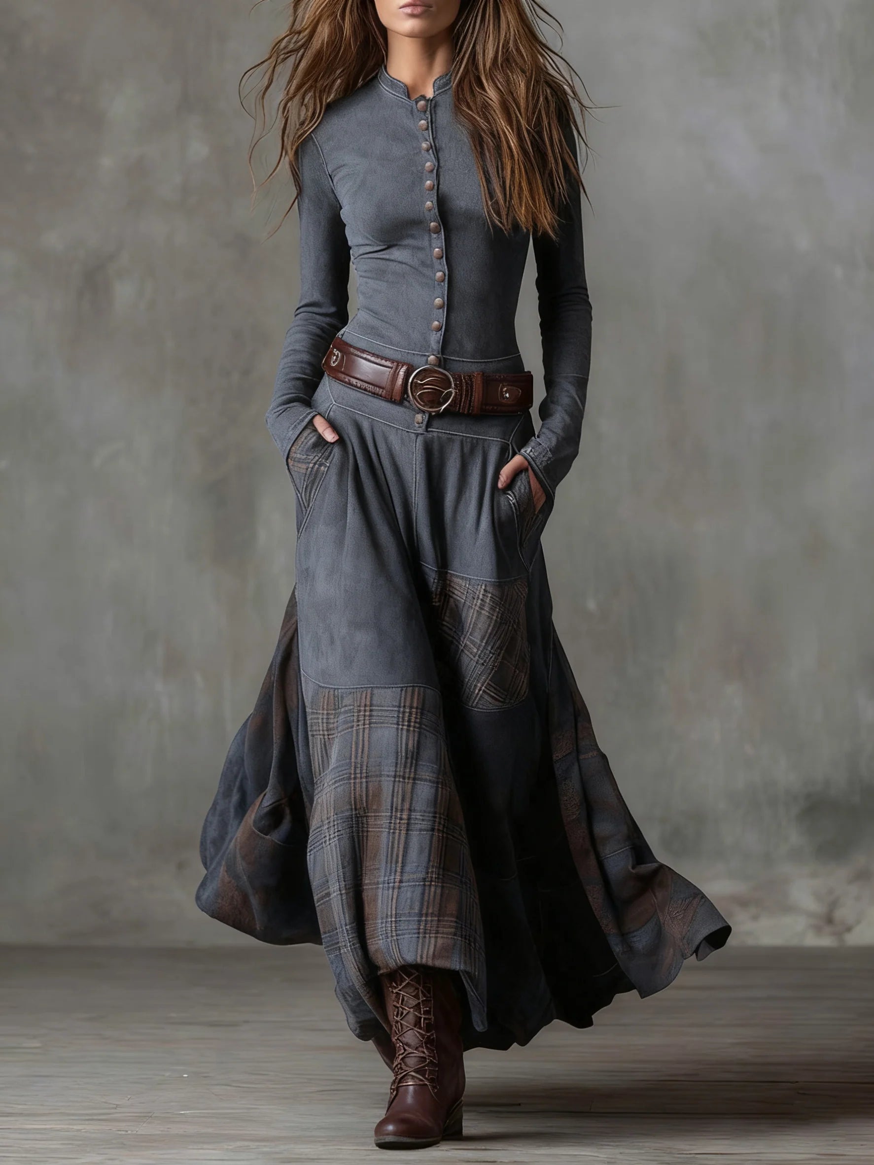 Mariella | Suede Maxi Dress