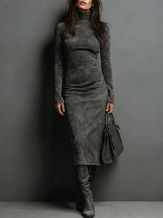 Edyth | Elegant Suede Maxi Dress