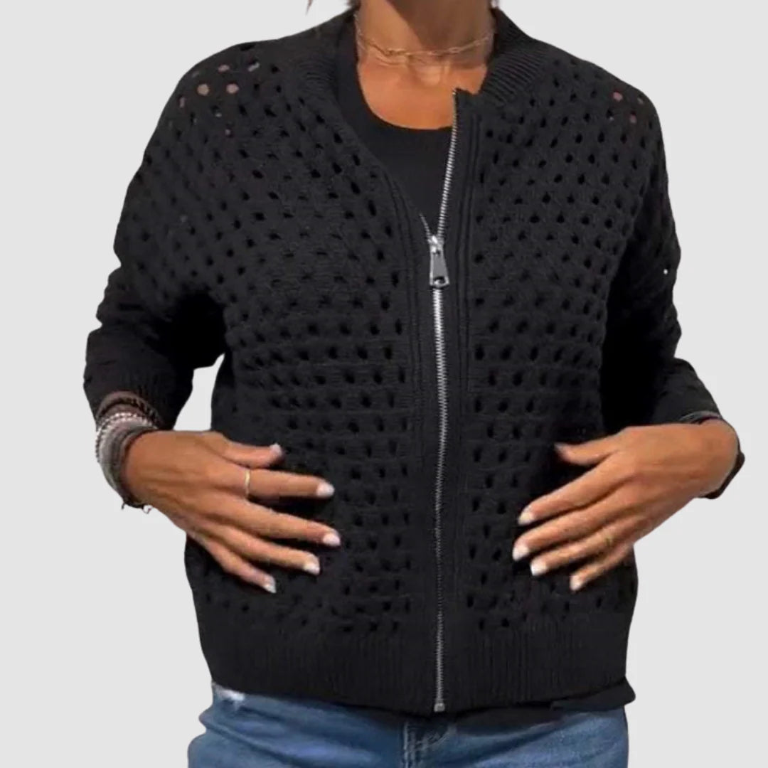 Berlinda | Refined Zip Knit Cardigan