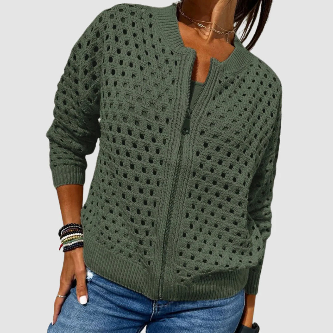 Berlinda | Refined Zip Knit Cardigan