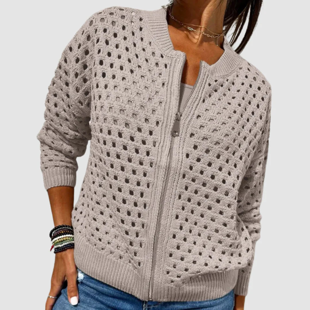 Berlinda | Refined Zip Knit Cardigan