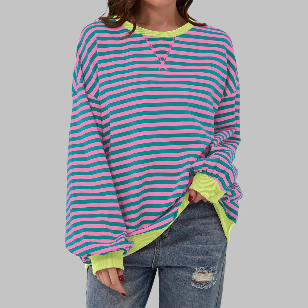 YZA | Effortless Striped Everyday Sweatshirt