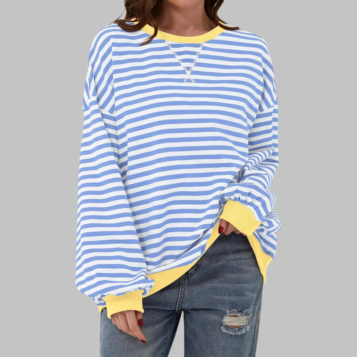 YZA | Effortless Striped Everyday Sweatshirt