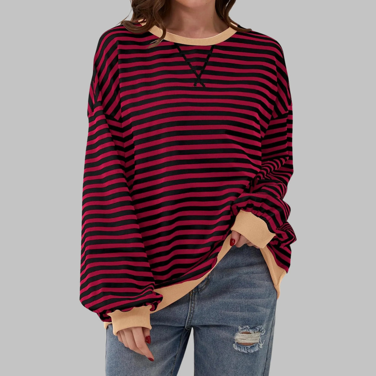 YZA | Effortless Striped Everyday Sweatshirt