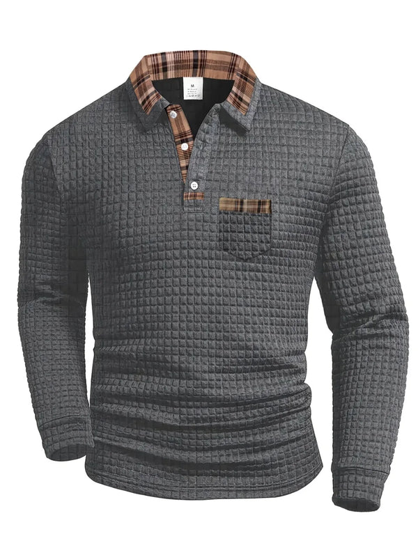 Atlas Textured Knit Polo Sweater