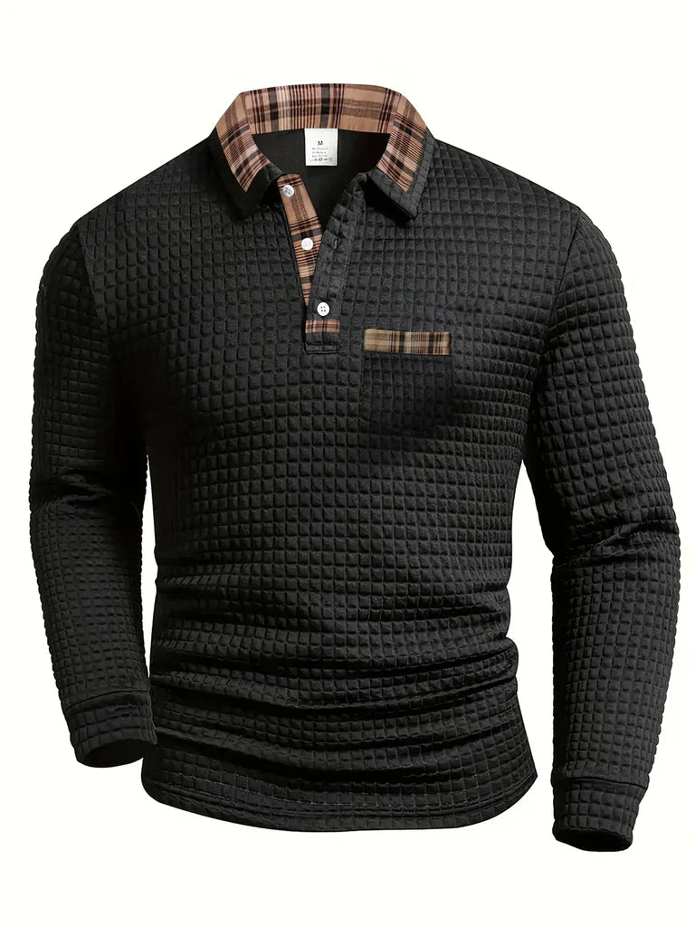 Atlas Textured Knit Polo Sweater