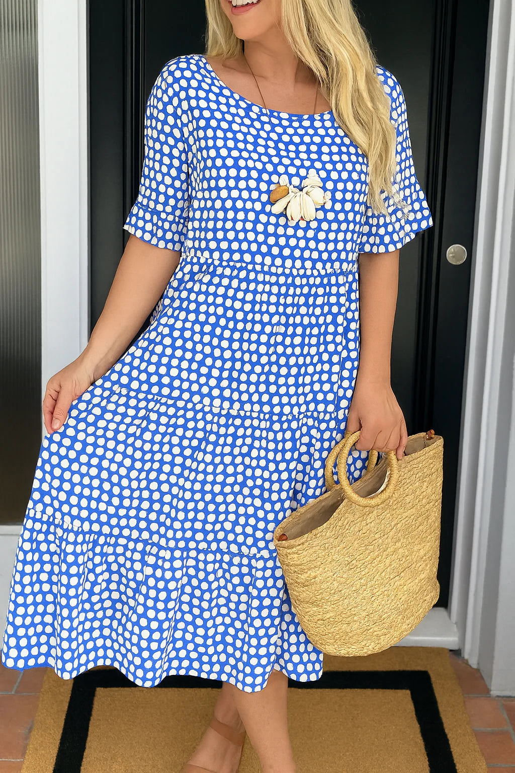 Tessa Sable Short - Sleeve Midi Dress