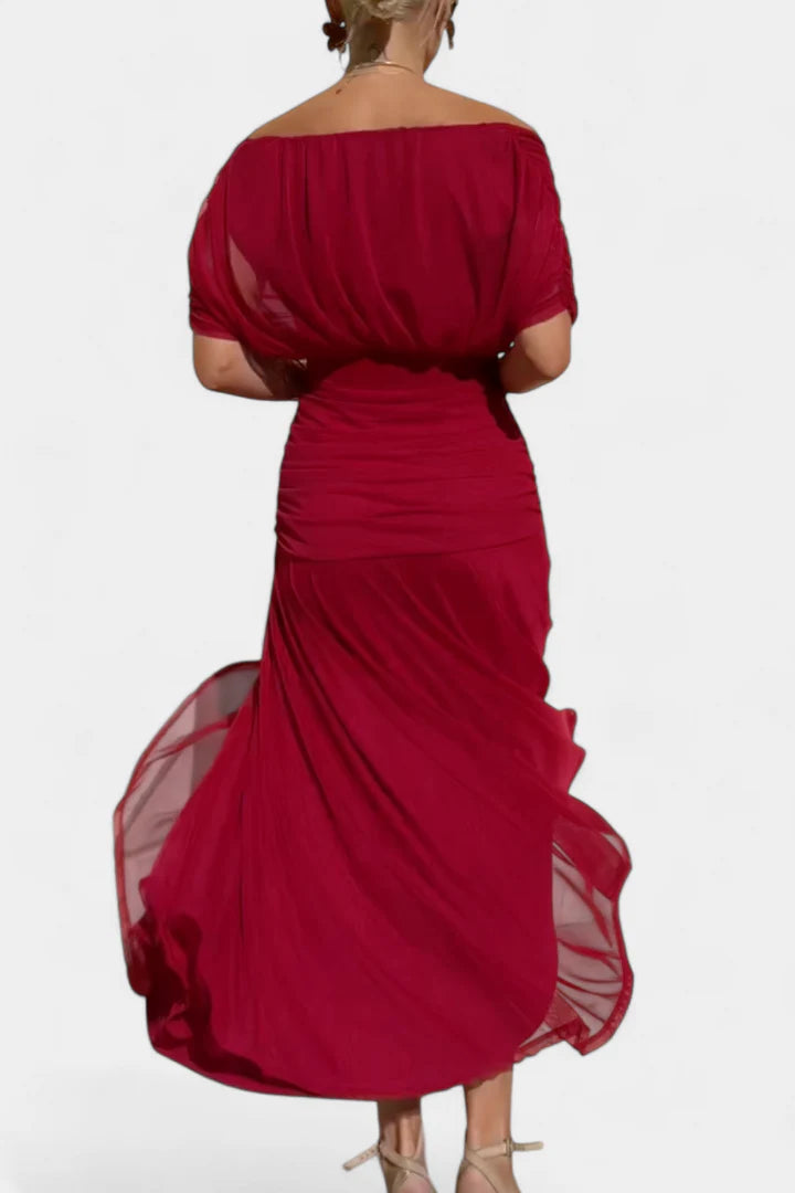 Zerelle Long Floral V Neck Dress