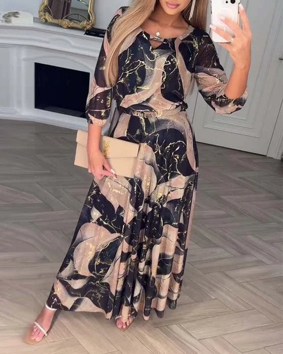 Emma Printed Chiffon Dress