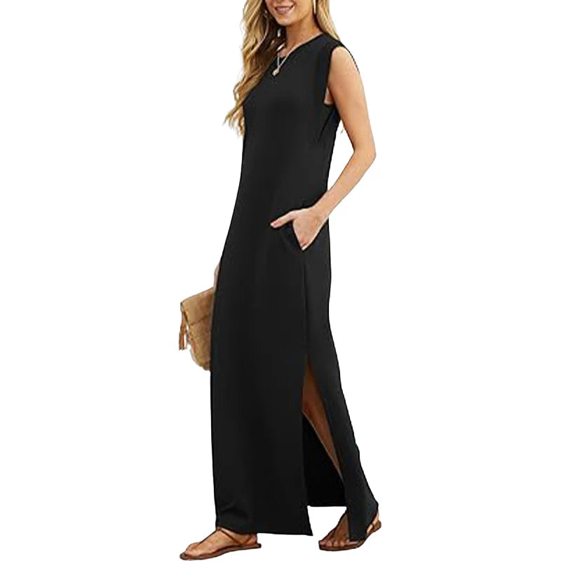 Deri Casual Loose Maxi Long Dress