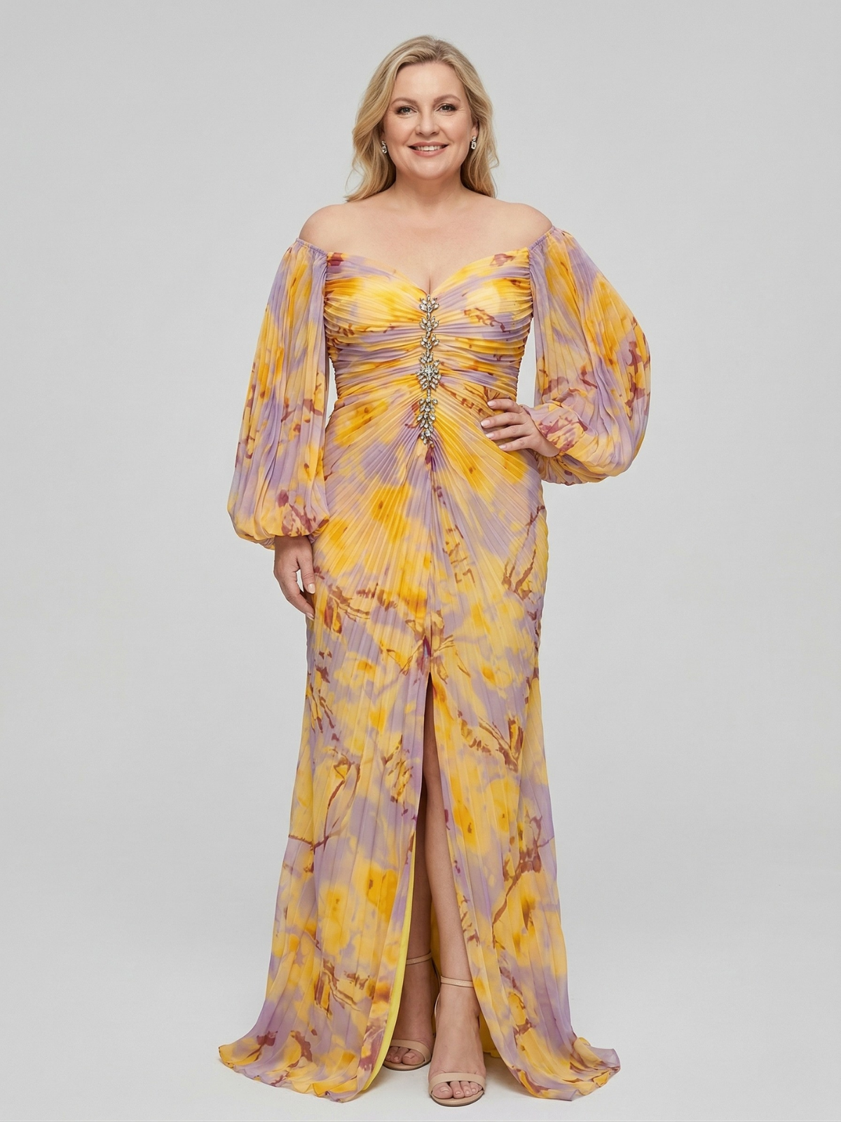 Liza Elegant Dress with V-Neck
