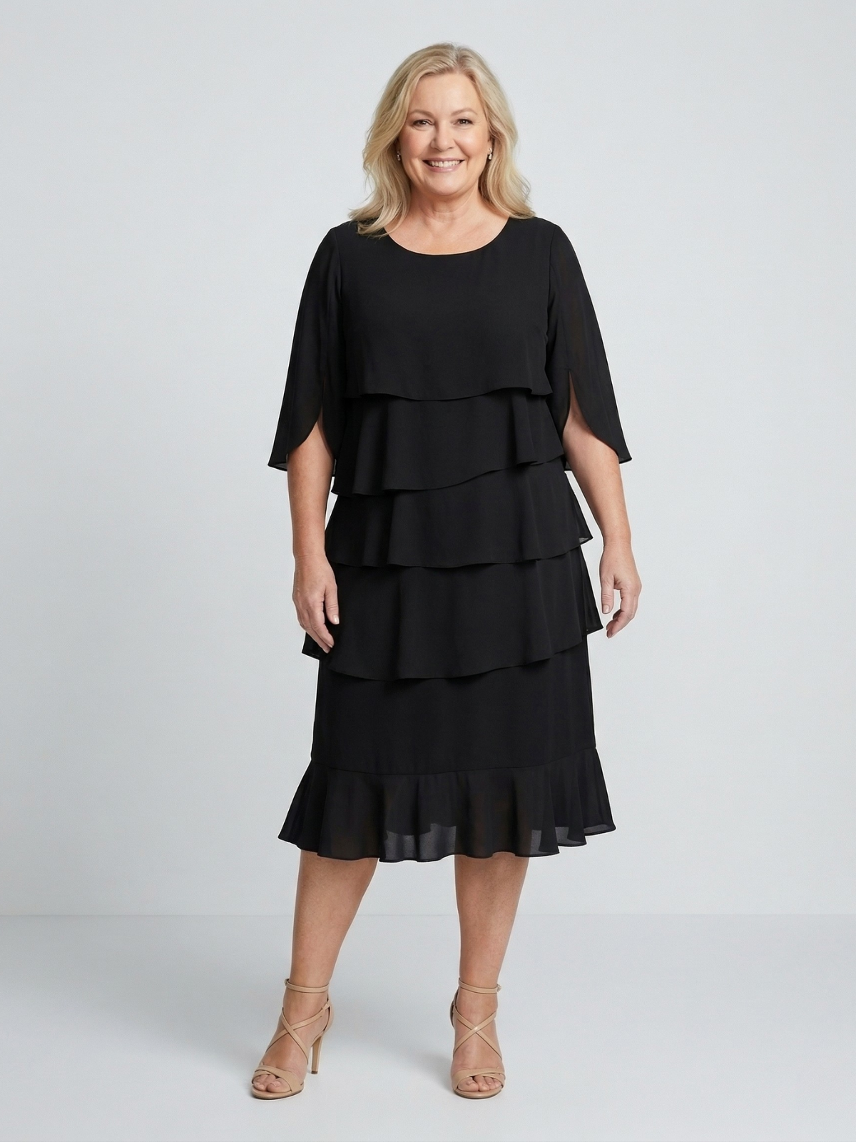 Angela Elegant Ruffle Dress