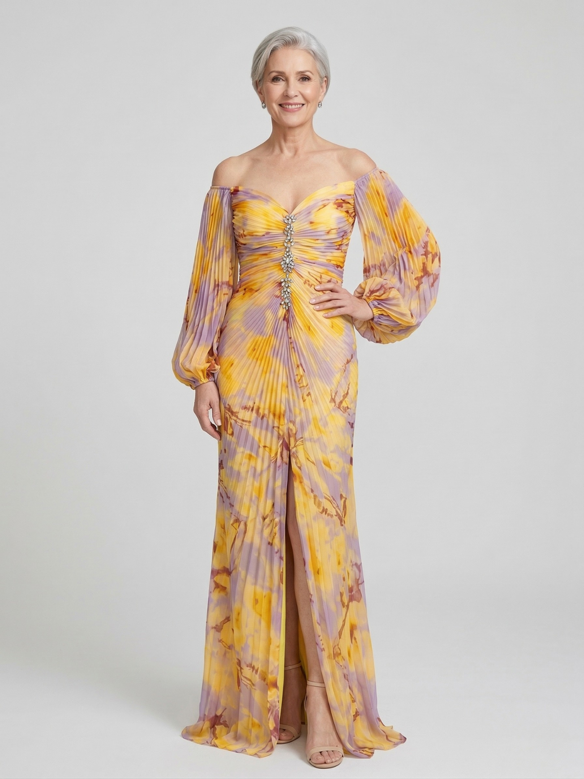 Liza Elegant Dress with V-Neck