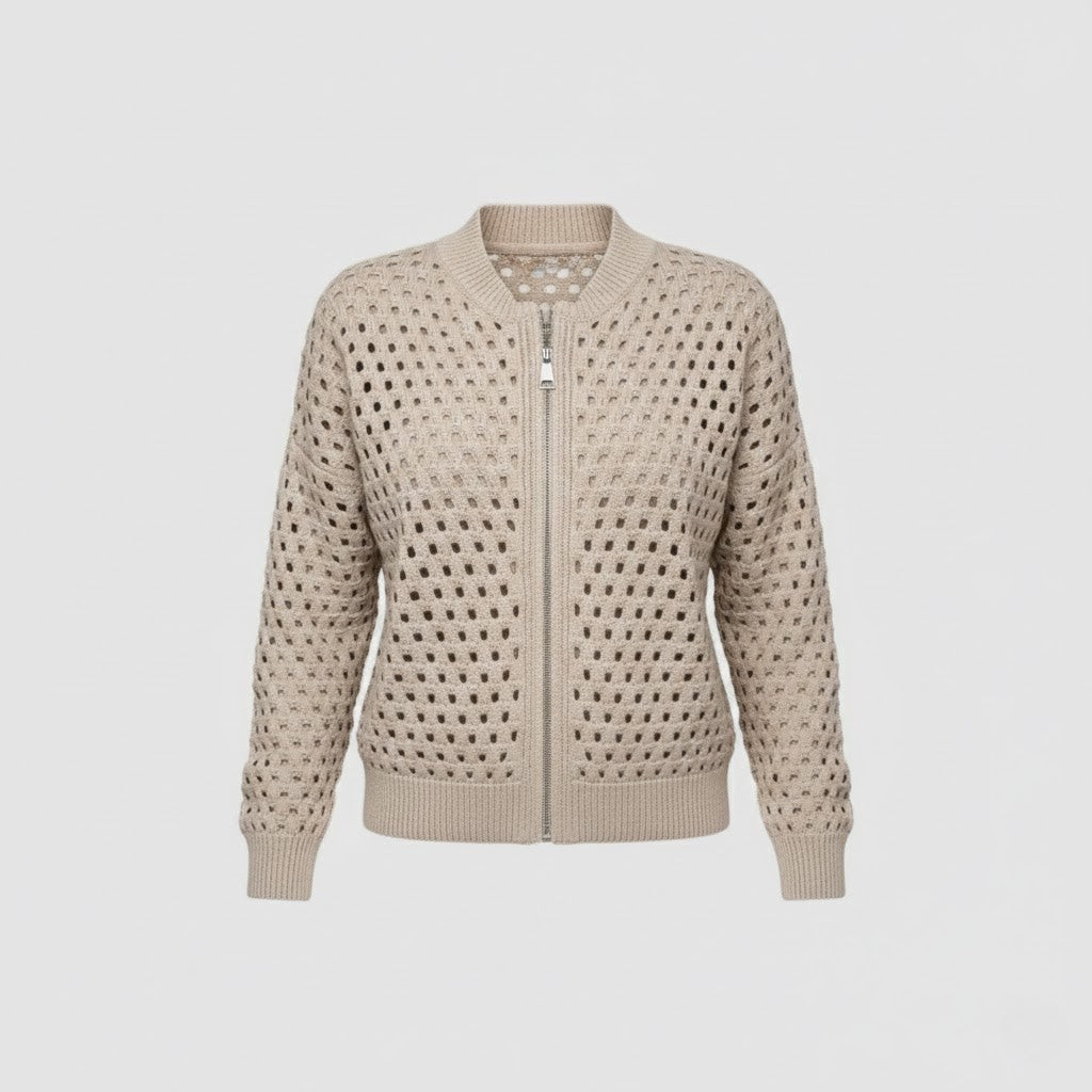 Berlinda | Refined Zip Knit Cardigan