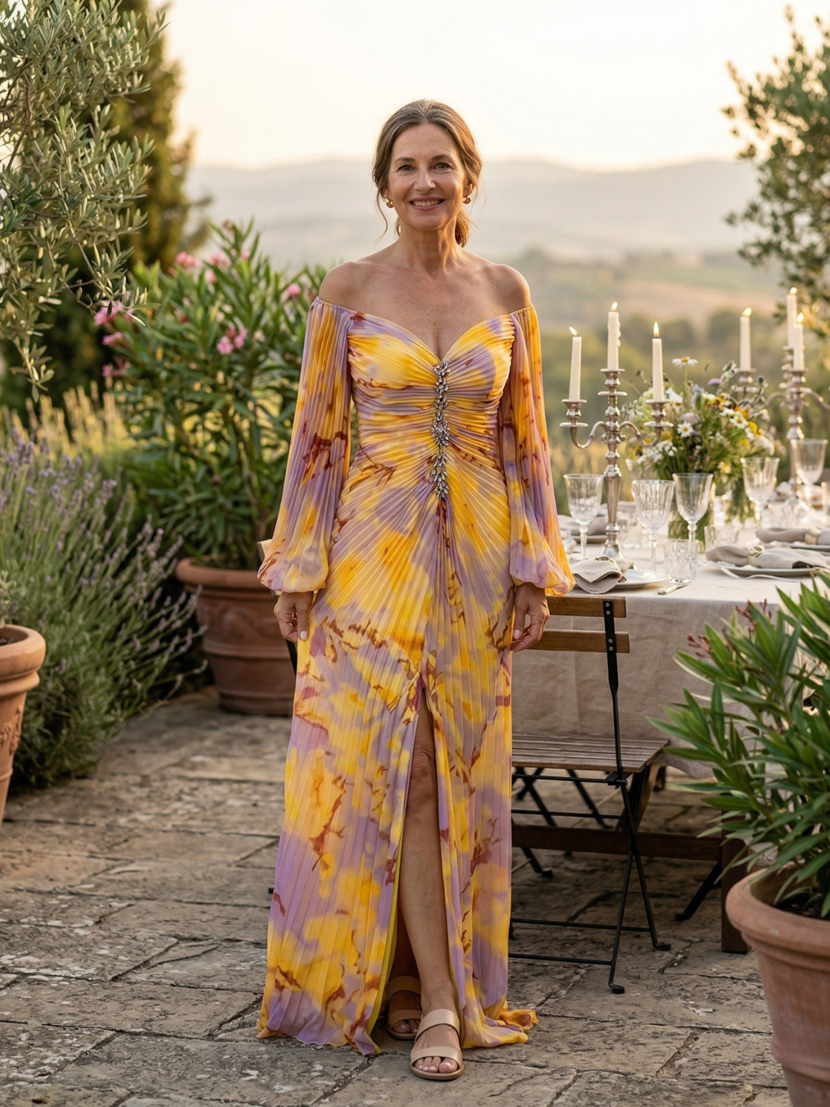 Liza Elegant Dress with V-Neck
