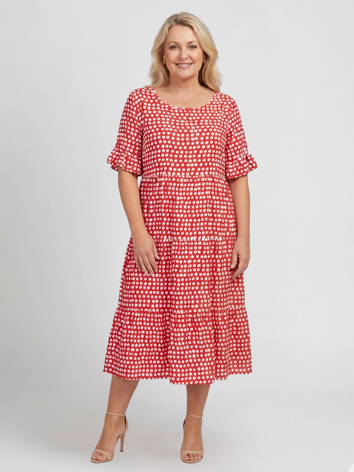 Tessa Sable Short - Sleeve Midi Dress
