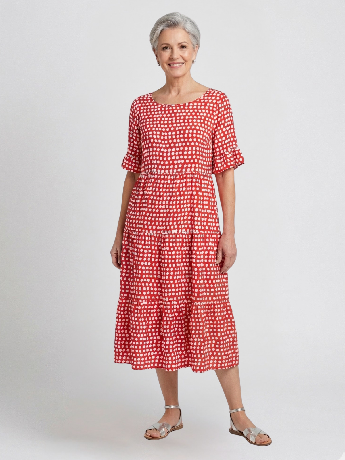 Tessa Sable Short - Sleeve Midi Dress