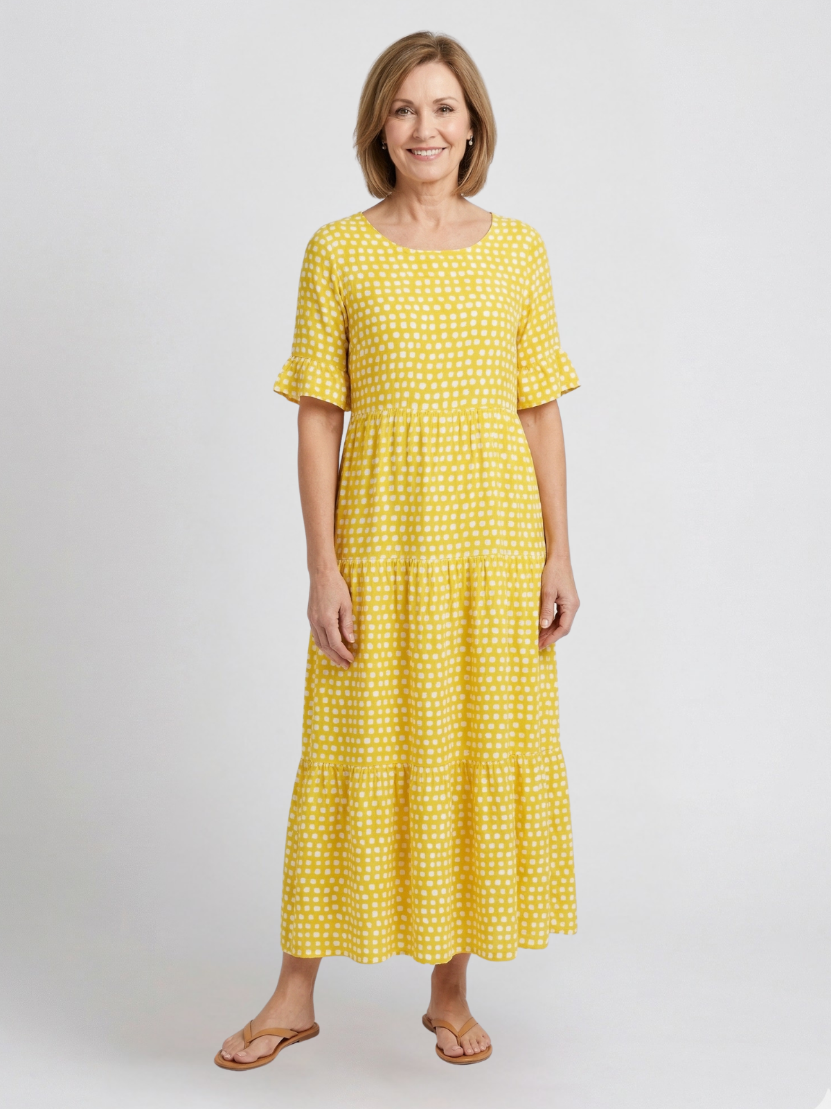 Tessa Sable Short - Sleeve Midi Dress
