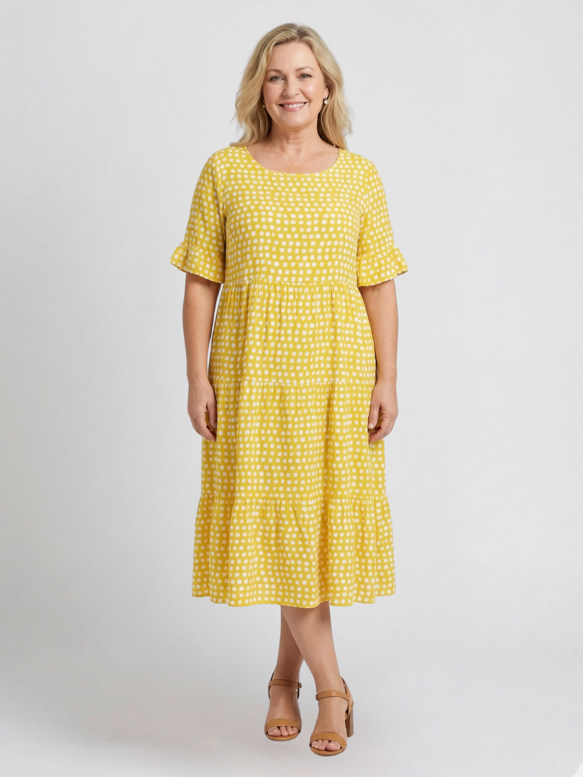 Tessa Sable Short - Sleeve Midi Dress
