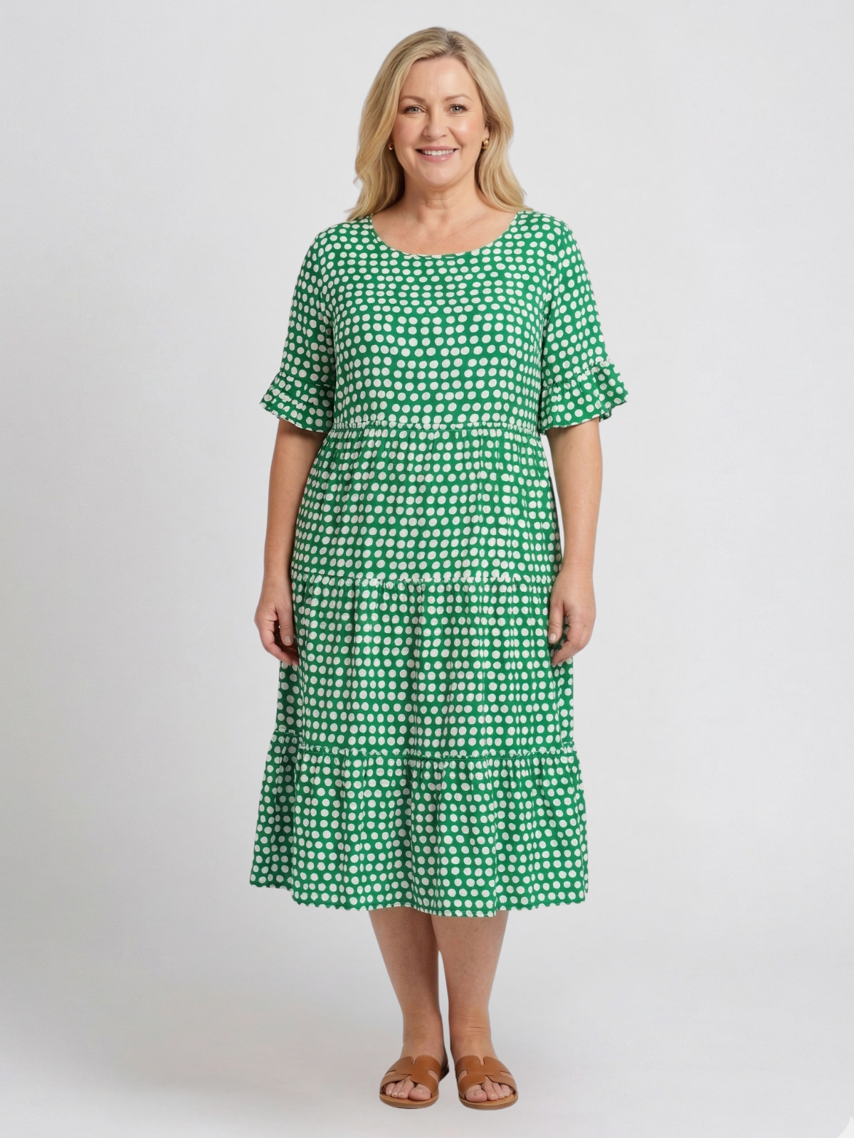 Tessa Sable Short - Sleeve Midi Dress