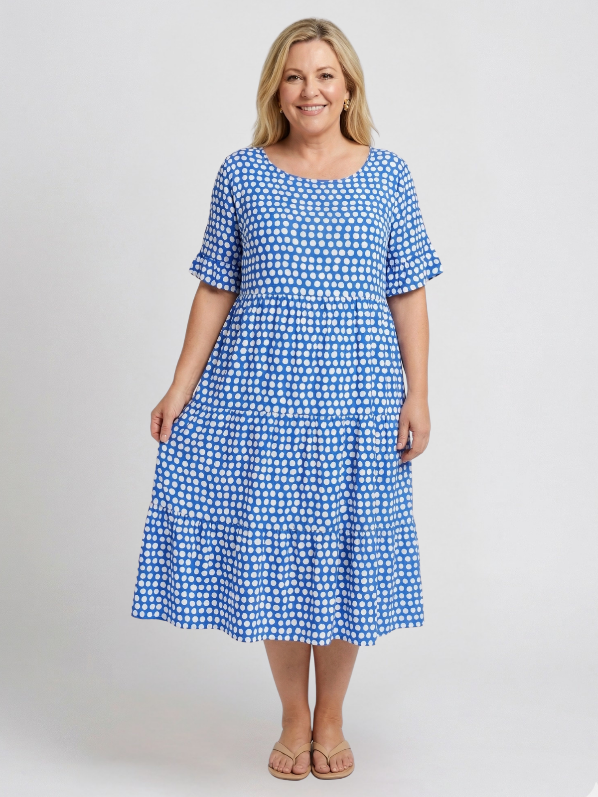 Tessa Sable Short - Sleeve Midi Dress