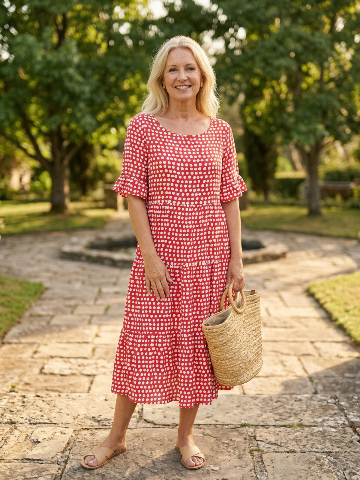 Tessa Sable Short - Sleeve Midi Dress