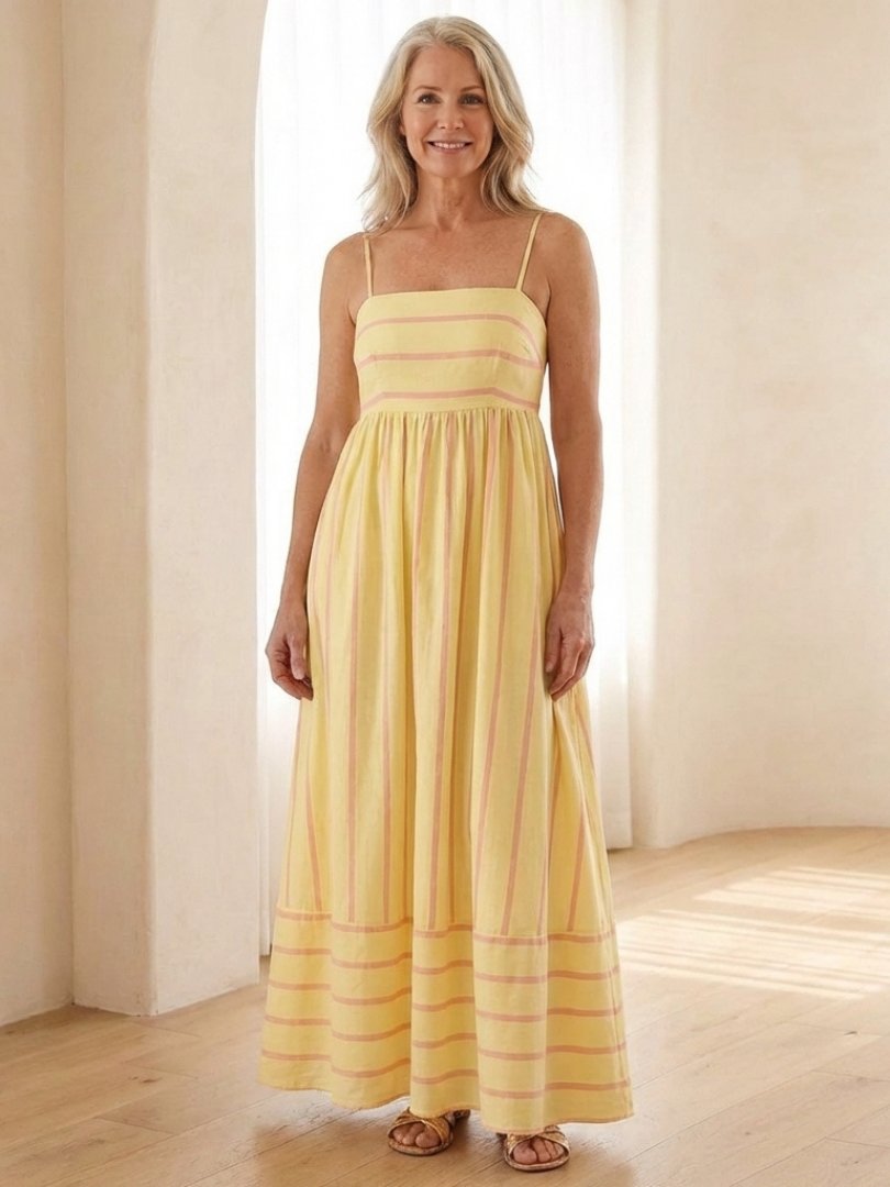 yellow striped maxi dress Oceane