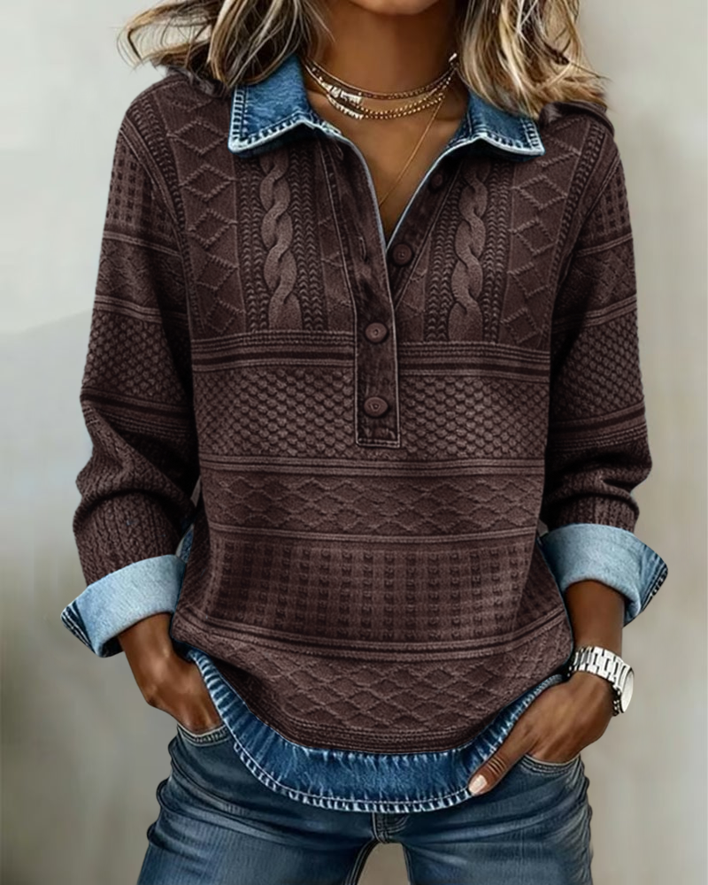 Rose | Top with collar and button closure