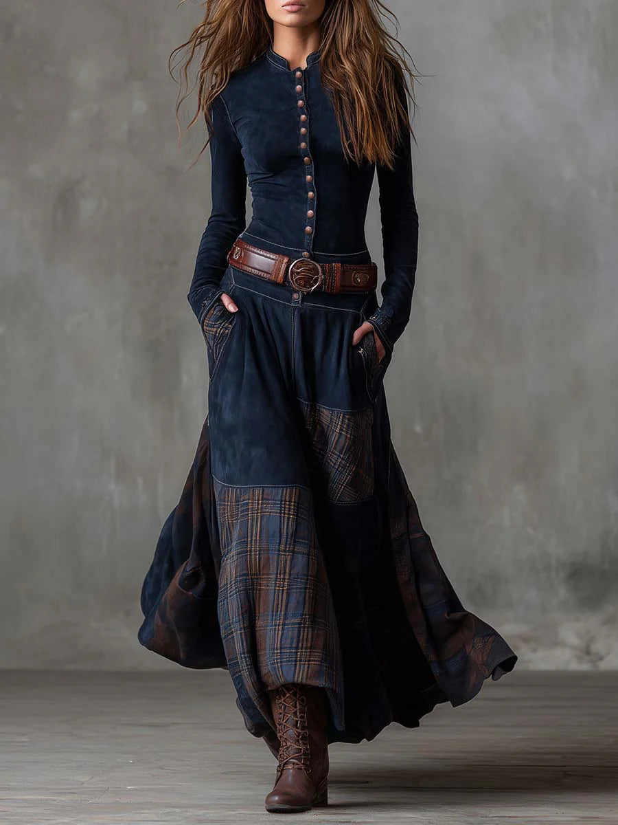 Mariella | Suede Maxi Dress