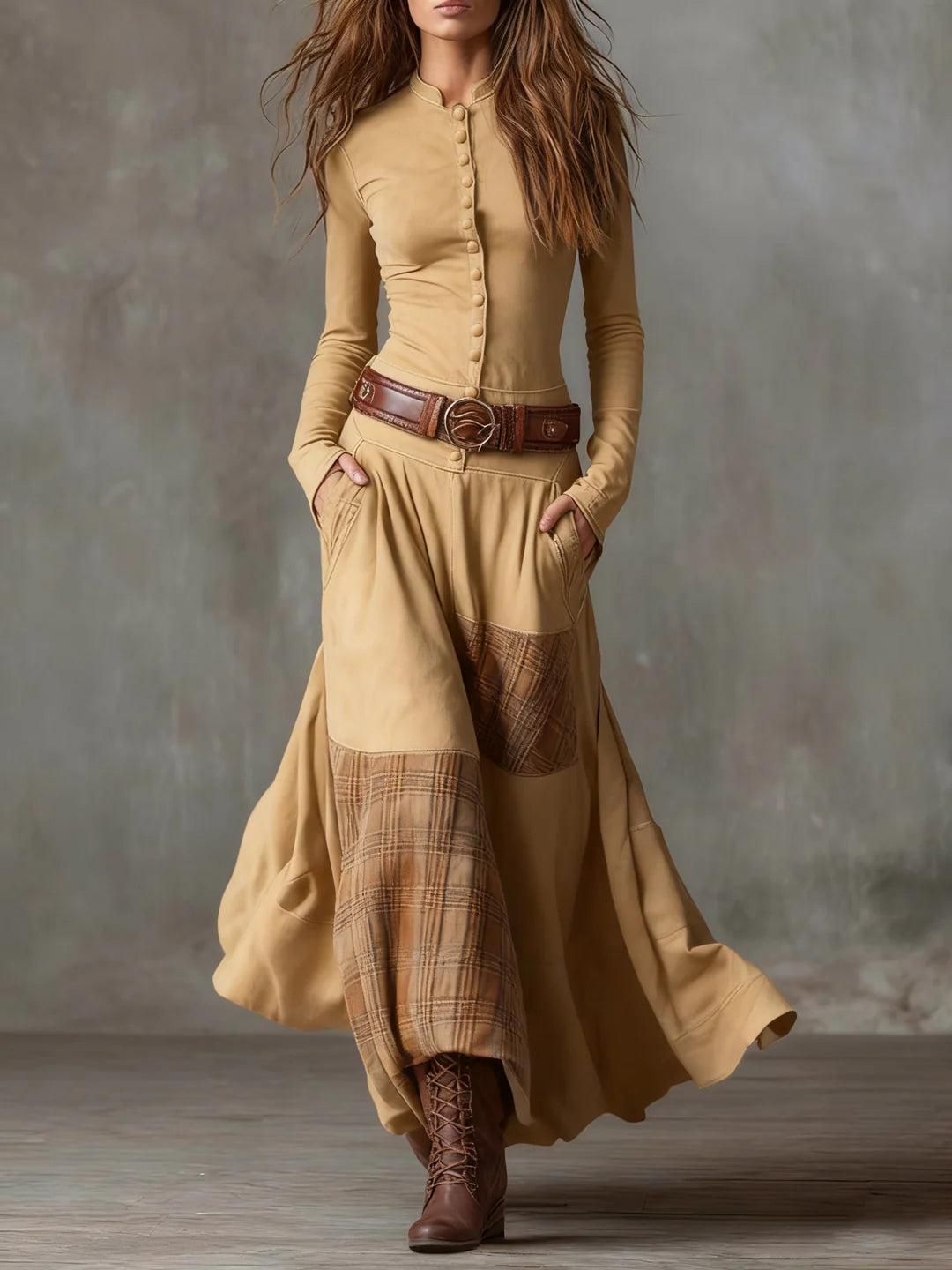Mariella | Suede Maxi Dress