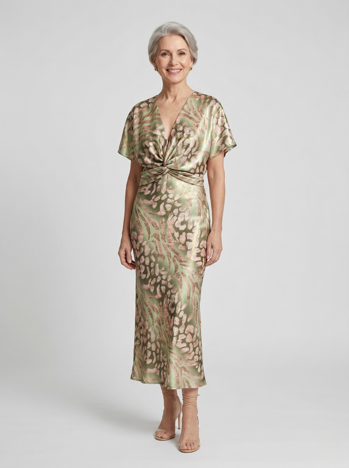Bianca Copper Midi Dress