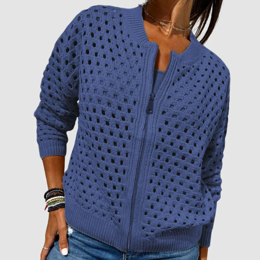 Berlinda | Refined Zip Knit Cardigan