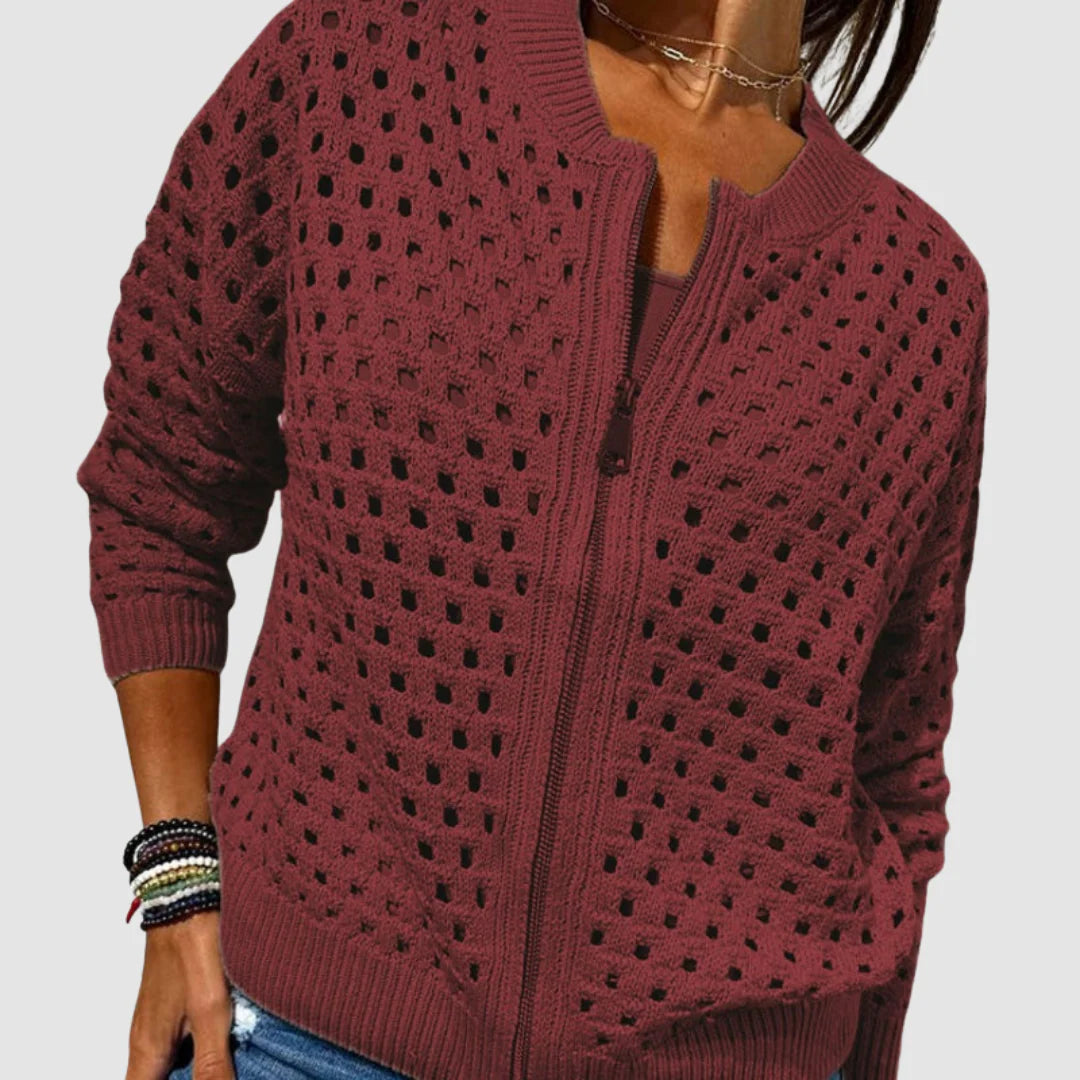 Berlinda | Refined Zip Knit Cardigan