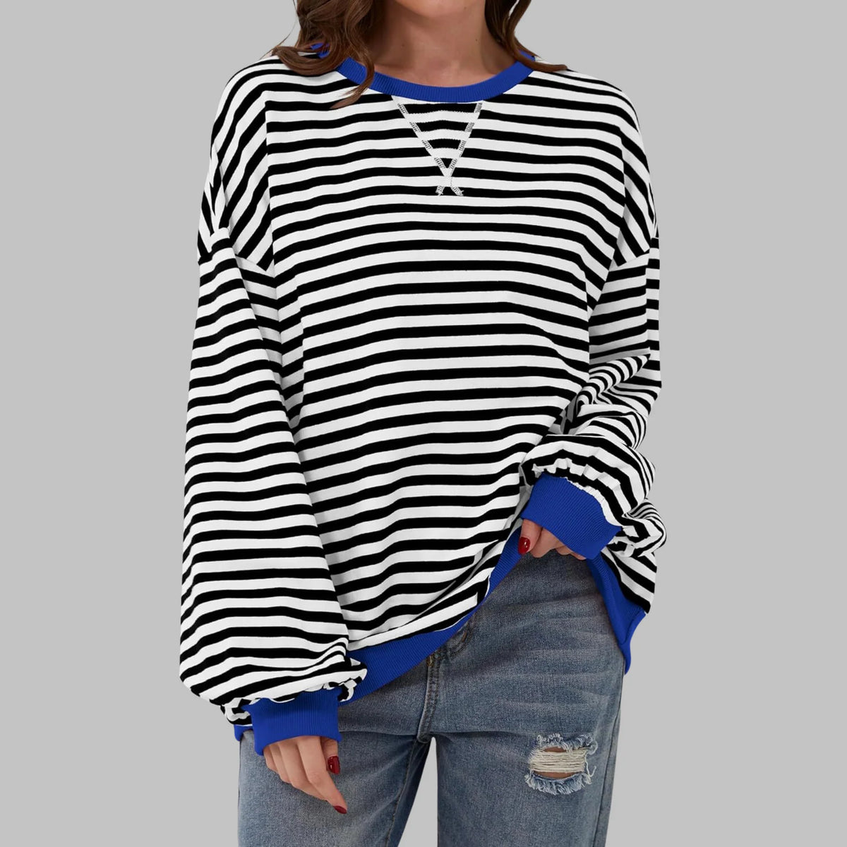 YZA | Effortless Striped Everyday Sweatshirt