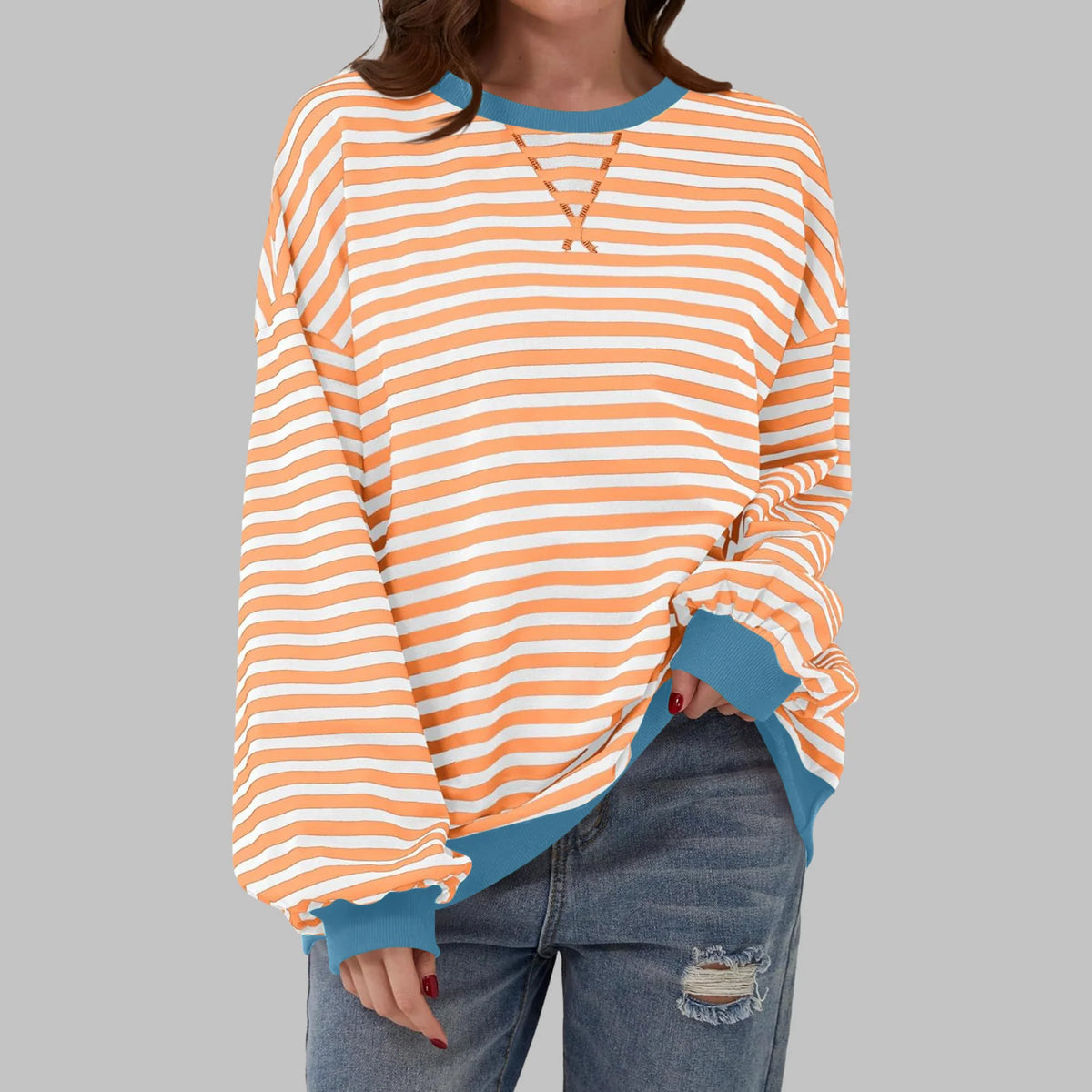 YZA | Effortless Striped Everyday Sweatshirt