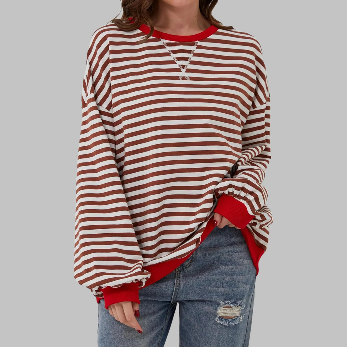YZA | Effortless Striped Everyday Sweatshirt