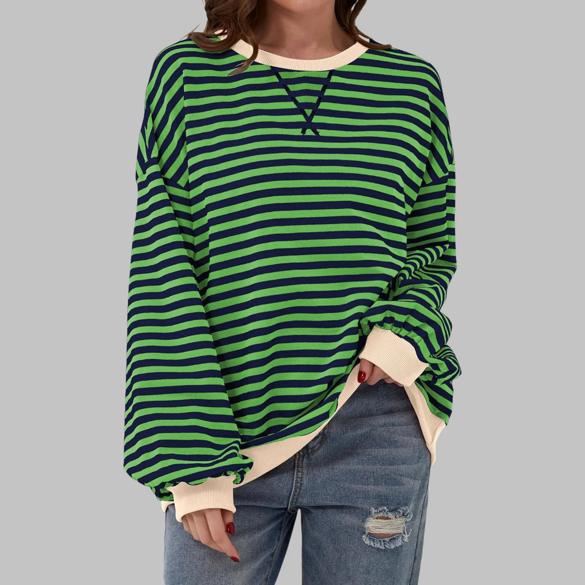 YZA | Effortless Striped Everyday Sweatshirt