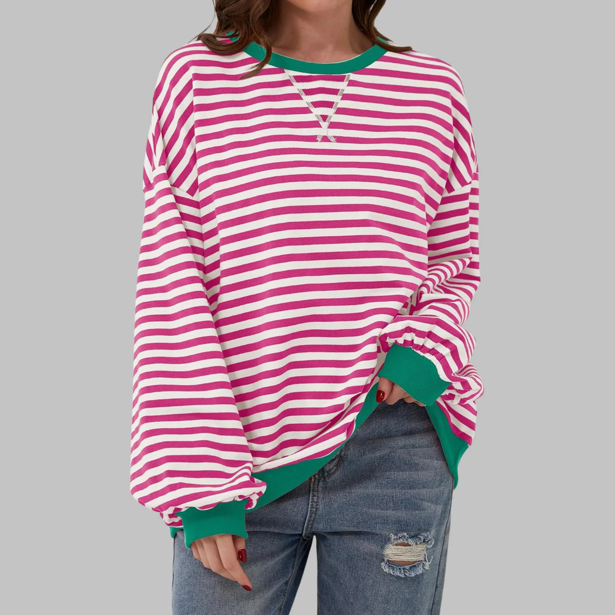 YZA | Effortless Striped Everyday Sweatshirt