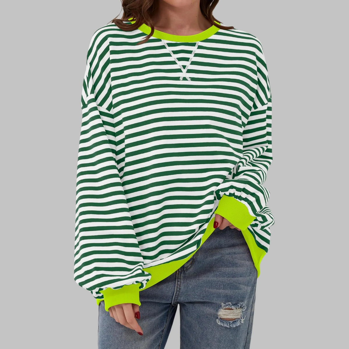 YZA | Effortless Striped Everyday Sweatshirt