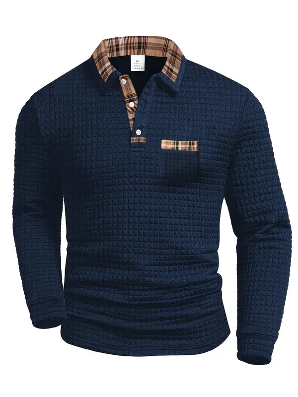 Atlas Textured Knit Polo Sweater