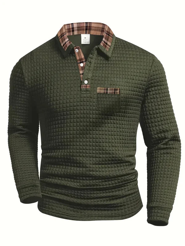 Atlas Textured Knit Polo Sweater