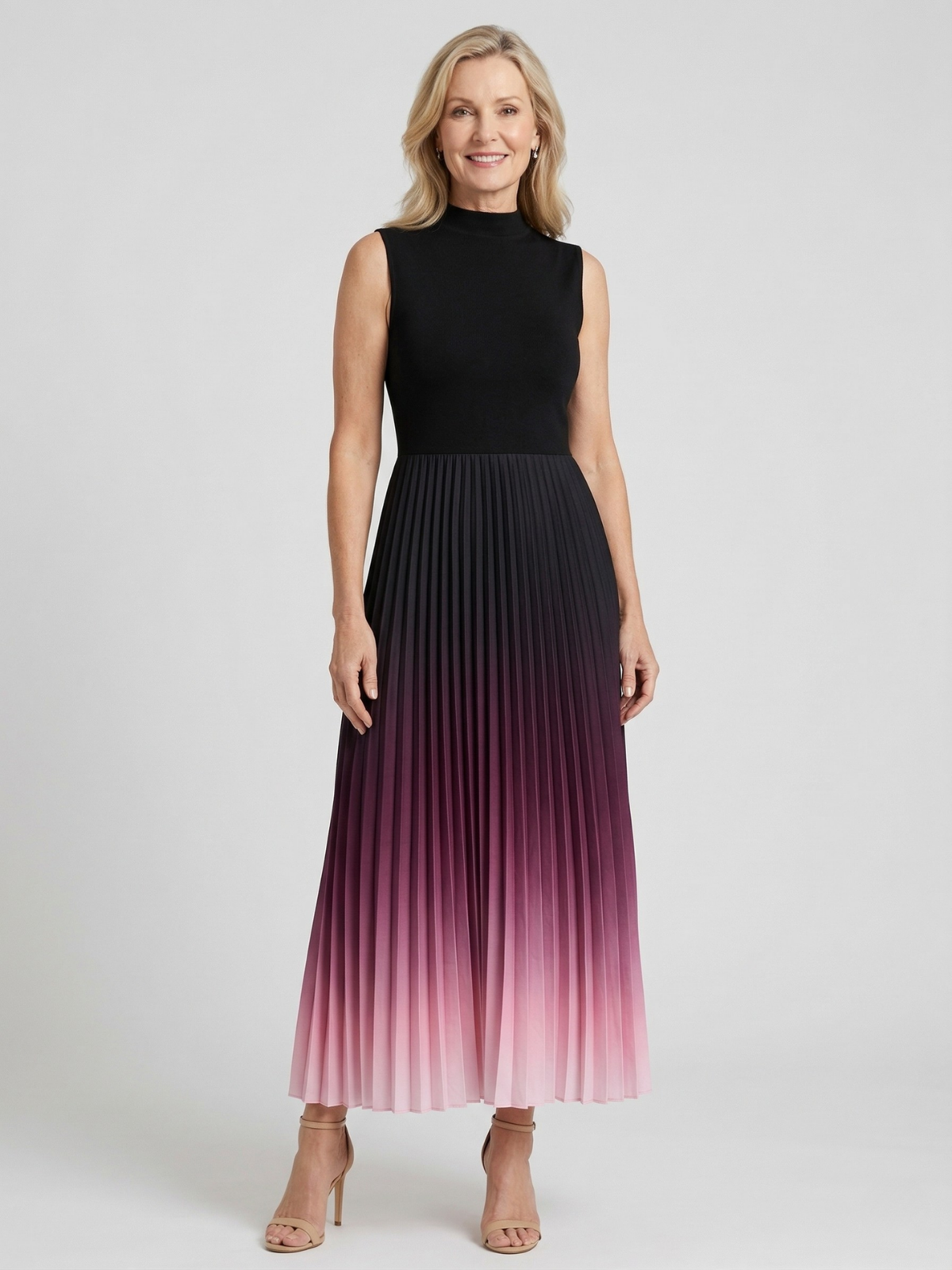 Charlotte Ombre Pleated Maxi Dress