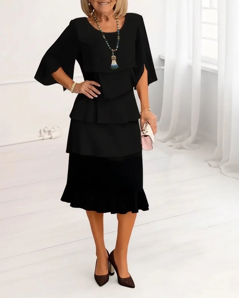 Angela Elegant Ruffle Dress