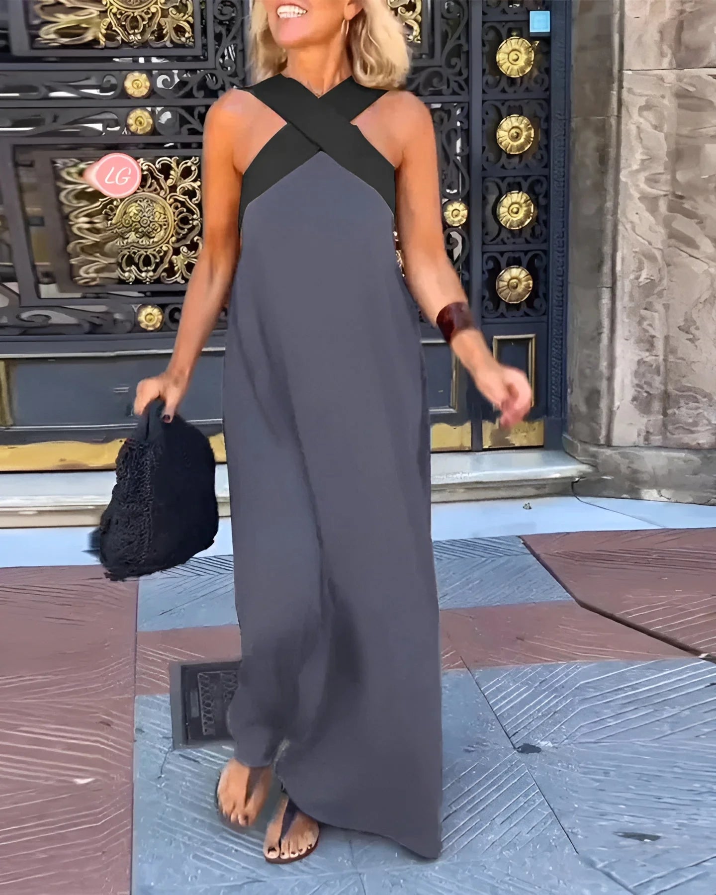 Esther Dress with Crossed Cut