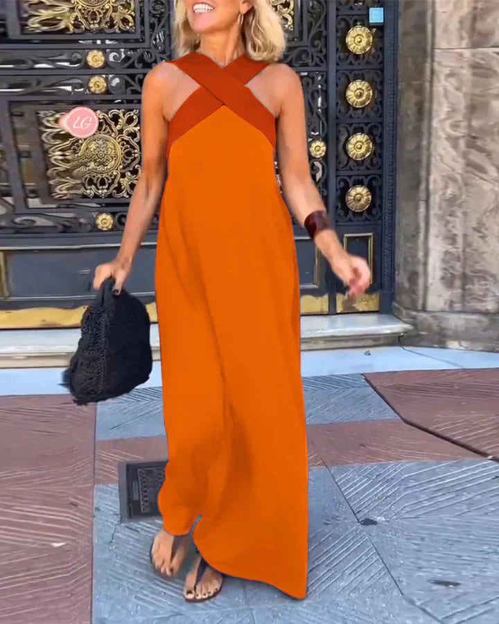 Esther Dress with Crossed Cut