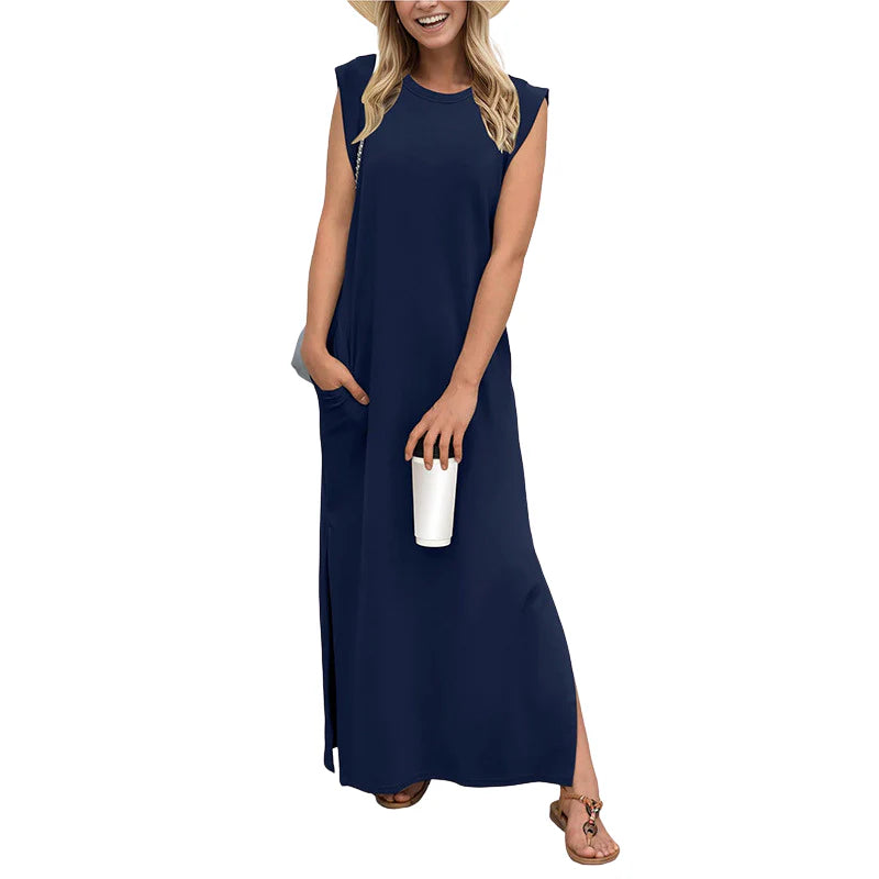 Deri Casual Loose Maxi Long Dress