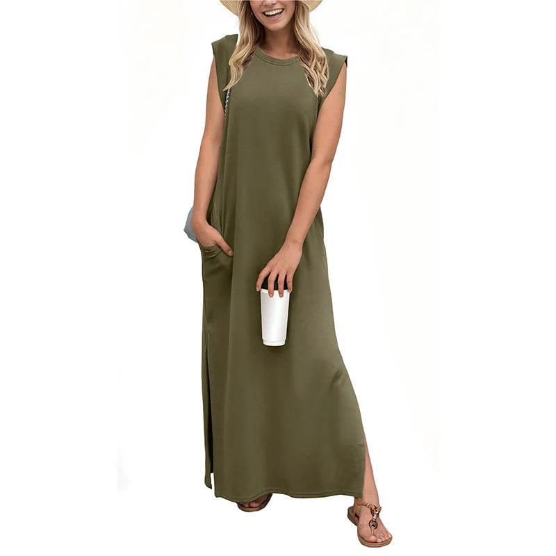 Deri Casual Loose Maxi Long Dress