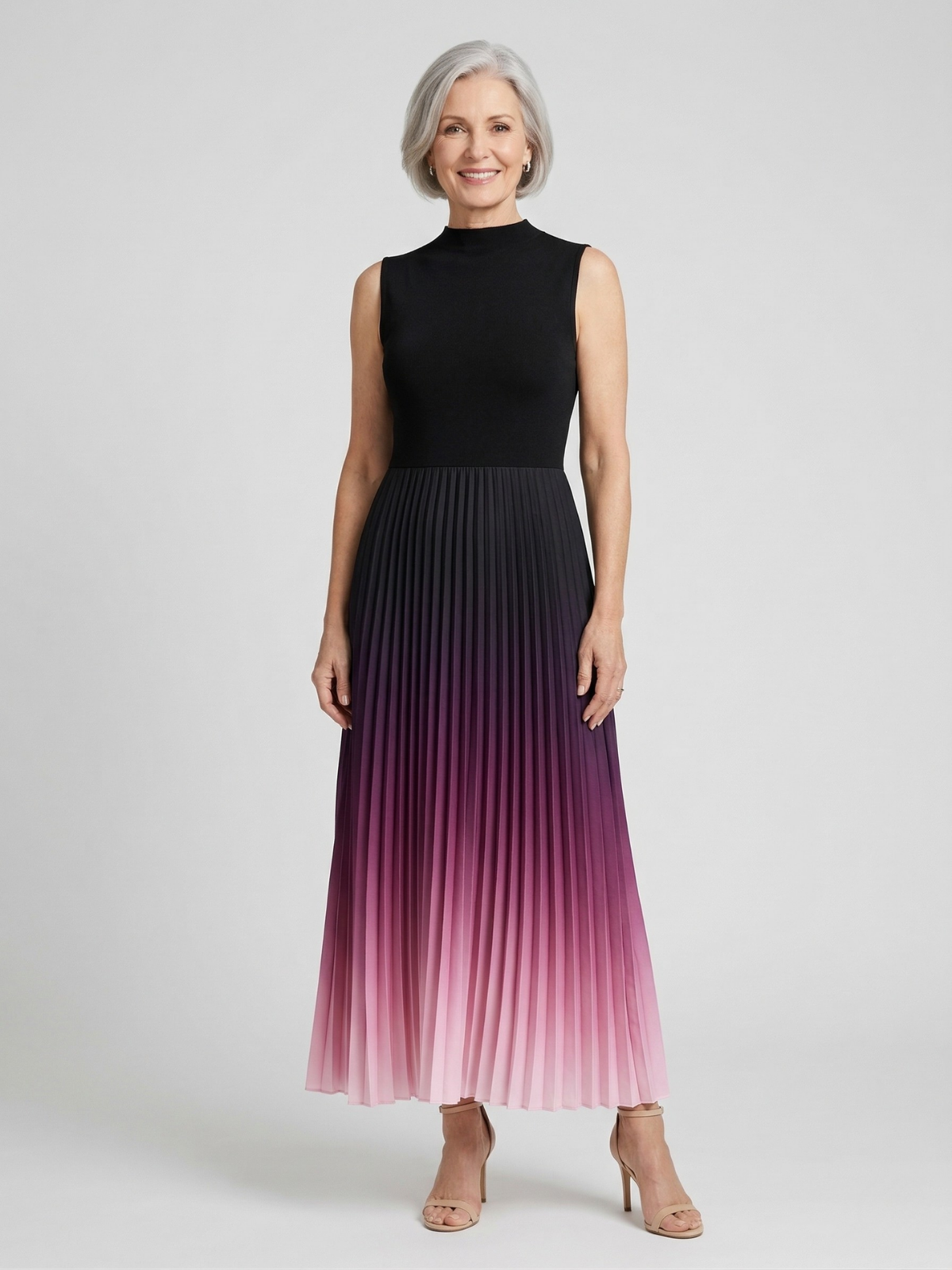 Charlotte Ombre Pleated Maxi Dress