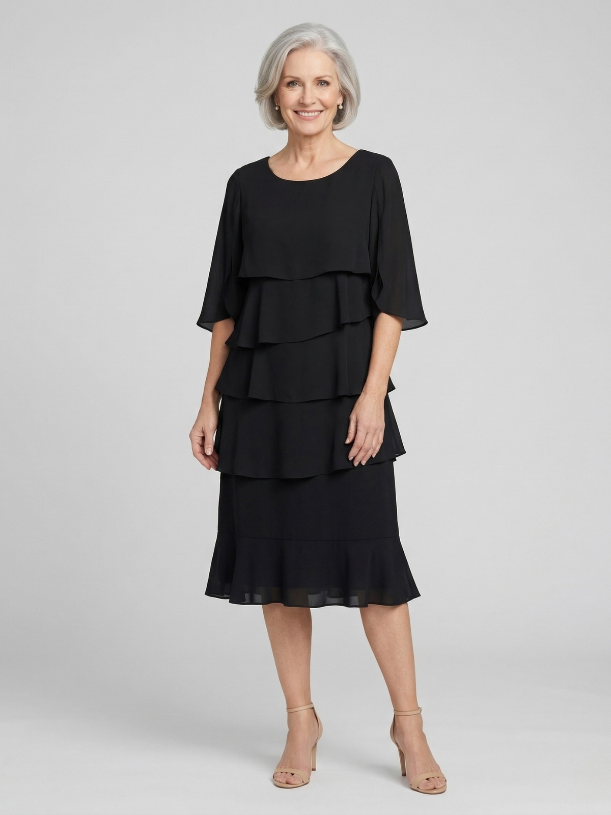 Angela Elegant Ruffle Dress